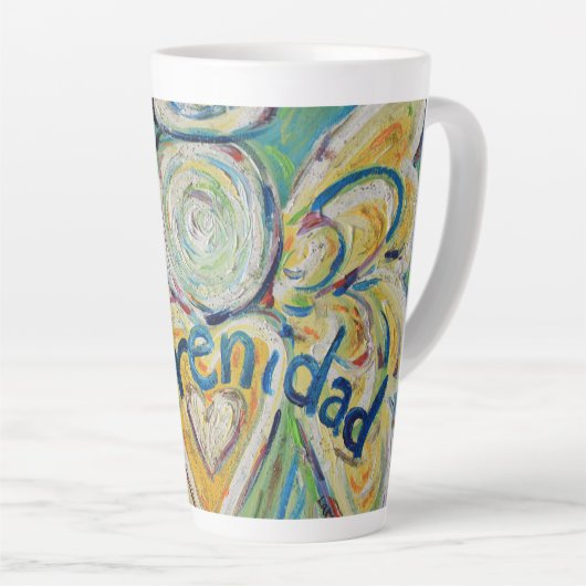 Serenidad Angel Word Art Custom Latte Tassen Cup (Rechte Ecke)