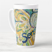 Serenidad Angel Word Art Custom Latte Tassen Cup (Linke Ecke)