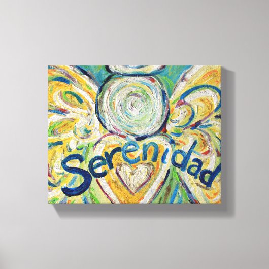 Serenidad Angel Word Art Malerei Wrapped Canvas Leinwanddruck (Vorderseite)