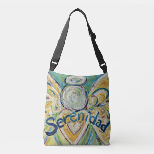 Serenidad Angel Word Art Pursuit Cross Body Bag Tragetaschen Mit Langen Trägern (Vorderseite)