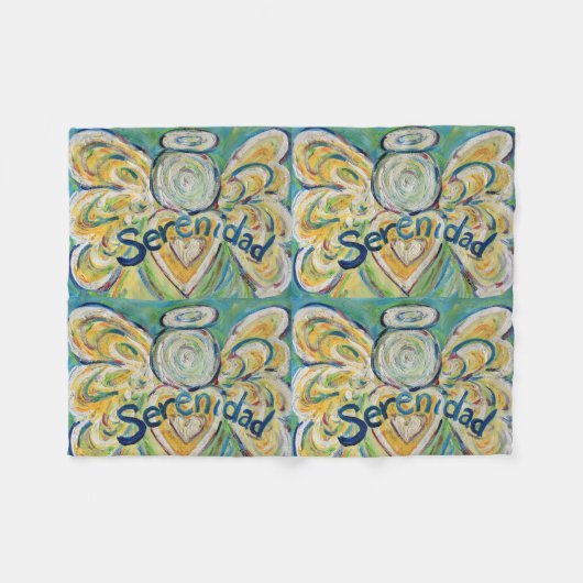 Serenidad Guardian Angel Art Custom Fleece Blanket (Vorderseite (Horizontal))