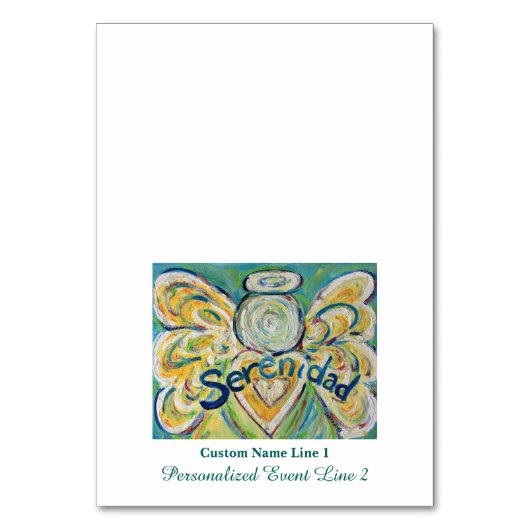 Serenidad Inspiration Word Angel Table Tent Card Tischnummer (Vorderseite)