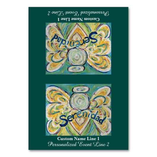 Serenidad Word Angel Custom Table Tents Tischnummer (Vorderseite)