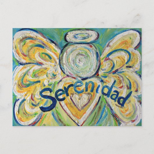 Serenidad Word Inspiration Angel Postcard Postkarte (Vorderseite)