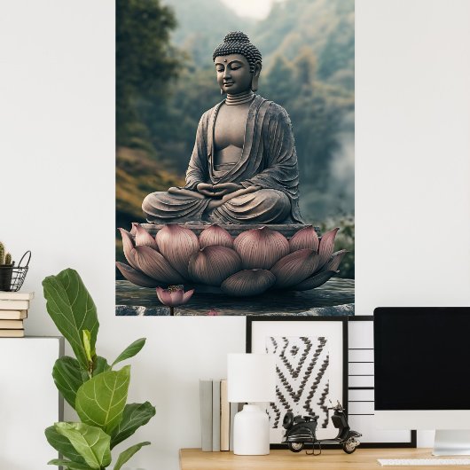 Serenität des Lotus-Buddha Poster