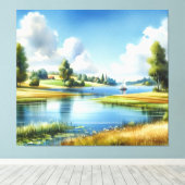Serenity am See Leinwanddruck (Insitu (Holzboden))