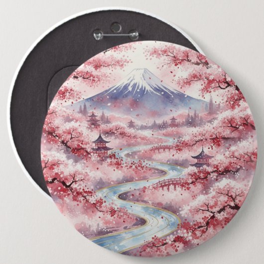 Serenity Among Cherry Blossoms Button (Vorne & Hinten)