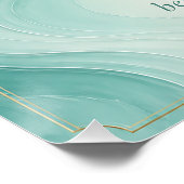 Serenity Aqua Marmor Geburtstagswünsche Poster (Ecke)