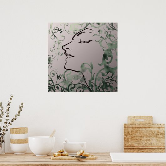 Serenity Art Deco Print Poster (Küche)