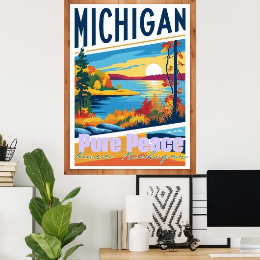 Serenity Awars: Entdecken Sie Michigans ruhigen Se Poster (Heimbüro)