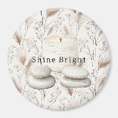Serenity Beach Kerzen Felsen Magnet (Vorne)