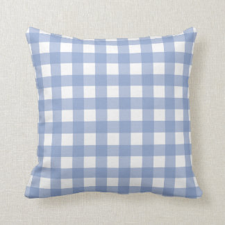 Serenity-blauer u. weißer Gingham-Karo Kissen