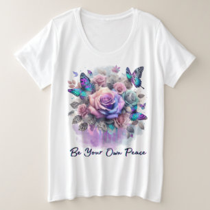 Serenity Blooms Große Größe T-Shirt