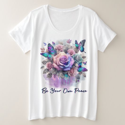 Serenity Blooms Große Größe T-Shirt (Design vorne)