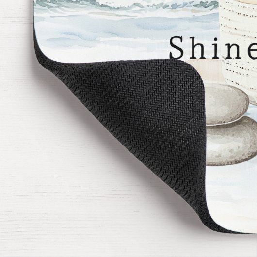 Serenity Blue Beach Ocean Candles Rocks Mousepad (Ecke)