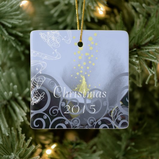 Serenity Blue Calla Lily Keramikornament (Baum)