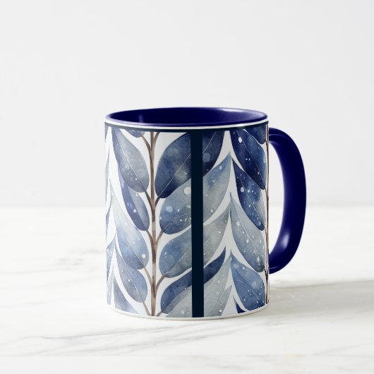 Serenity Blue Leaf Tasse (VorderseiteRechts)