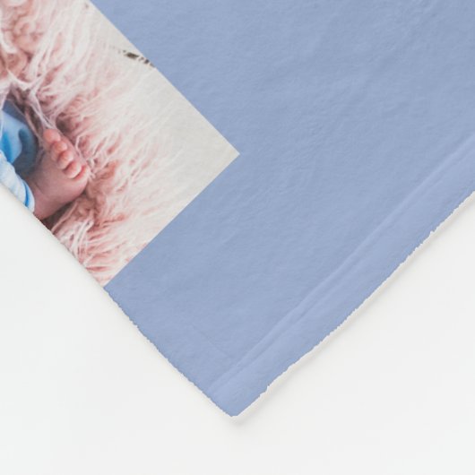Serenity Blue Mit Monogramm Birth Stat FotoCollage Fleecedecke (Ecke)