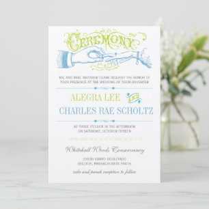 Serenity Blue Moderne Vintage Typografie einladen Einladung