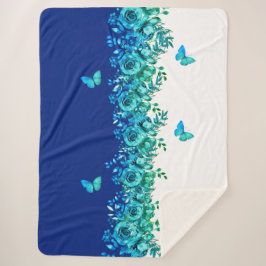 Serenity Blue Petal Sherpa-Wurfdecke Sherpadecke