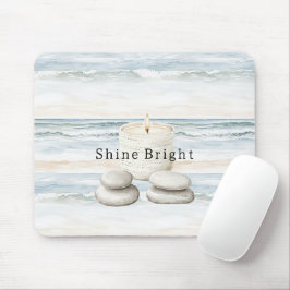 Serenity Blue Strand Ozean Kerzen Steine Mousepad