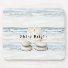Serenity Blue Strand Ozean Kerzen Steine Mousepad