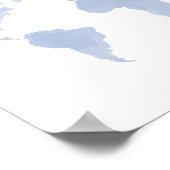 Serenity Blue World Map Poster (Ecke)