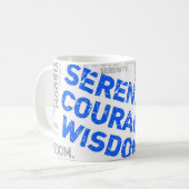 Serenity Courage Wisdom Word Collage Kaffeetasse (Vorderseite Links)