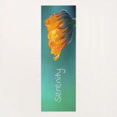 Serenity Floral Aquamarin Orange Blume Yogamatte (Rückseite)