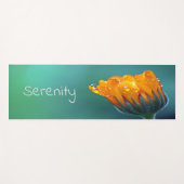 Serenity Floral Aquamarin Orange Blume Yogamatte (Vorderseite (Horizontal))