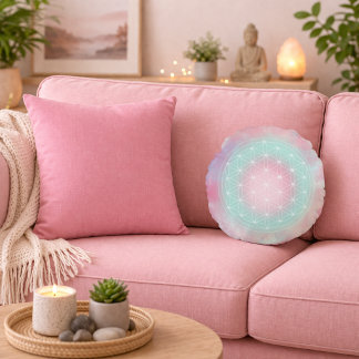 serenity flower of life rundes kissen