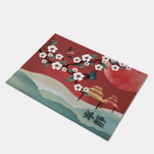 "Serenity"-Frühjahr in Asien rot Fußmatte (Schrägansicht)