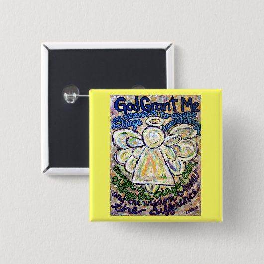 Serenity Gebet Angel Malerei Anhänger Button (Vorne & Hinten)