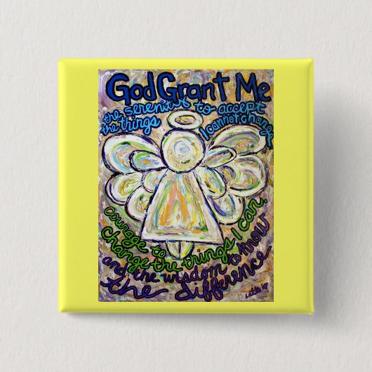 Serenity Gebet Angel Malerei Anhänger Button (Vorderseite)