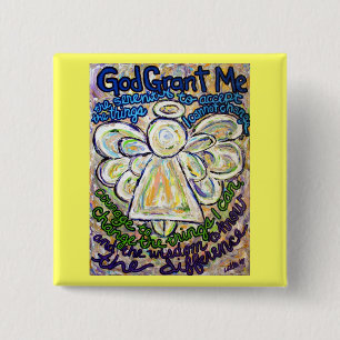 Serenity Gebet Angel Malerei Anhänger Button