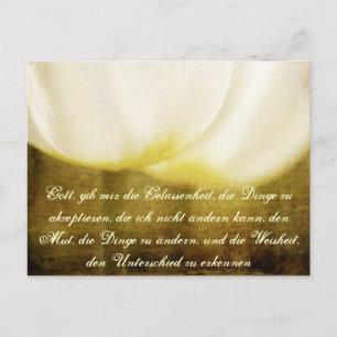 Serenity-Gebet auf Deutsch mit Tulpen-Postkarte Postkarte