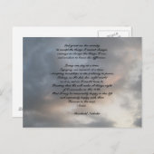 Serenity Gebet bewölkt Himmel Postkarte (Vorne/Hinten)