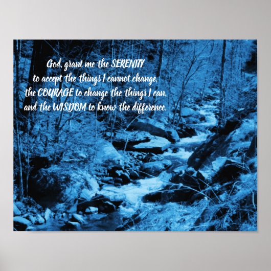 Serenity Gebet Blau fließen Brook Inspiration Poster (Vorne)