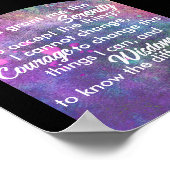 Serenity Gebet blau und lila Aquarellkunst Poster (Ecke)