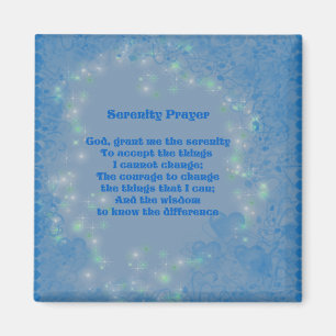 Serenity Gebet Blue Hearts Inspiration Magnet