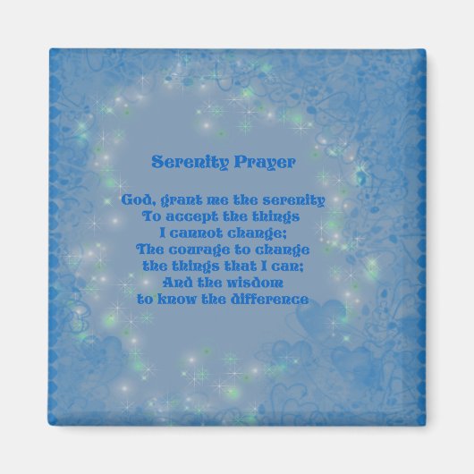 Serenity Gebet Blue Hearts Inspiration Magnet (Vorne)
