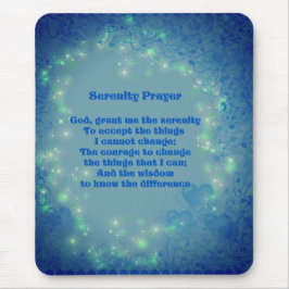 Serenity Gebet Blue Hearts Inspiration Mousepad