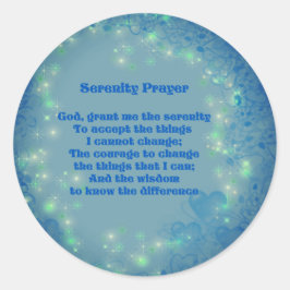 Serenity Gebet Blue Hearts Inspiration Runder Aufkleber