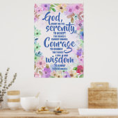Serenity Gebet Blumengedichte Poster (Küche)