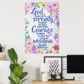 Serenity Gebet Blumengedichte Poster (Heimbüro)
