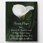 Serenity Gebet Calla Lily Floral Fotoplatte (Vorderseite)