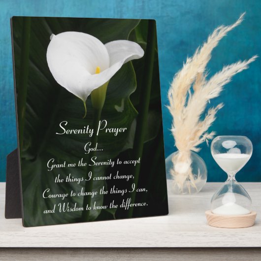 Serenity Gebet Calla Lily Floral Fotoplatte (Seite)