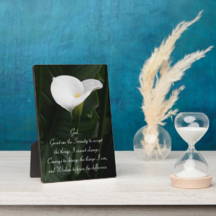 Serenity Gebet Calla Lily Floral Fotoplatte