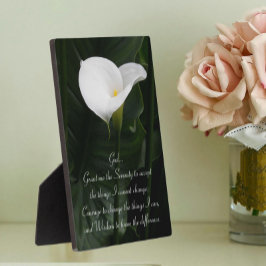 Serenity Gebet Calla Lily Floral Fotoplatte