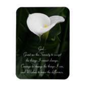 Serenity Gebet Calla Lily Floral Magnet (Vertikal)